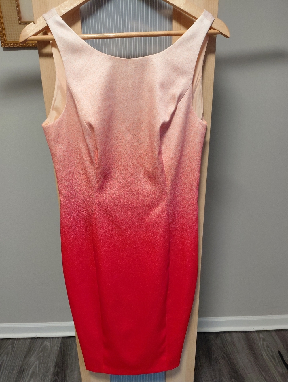 Karen Millen Ombre Peach-to-Orange Sleeveless Midi Dress